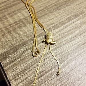 Gold plated slider boot necklace